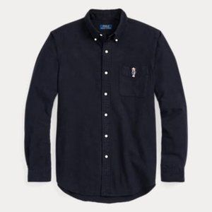 Polo Ralph Lauren embroidered Bear Oxford Shirt size medium, black